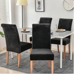 ‎Smiry Smiry Velvet Stretch valgomojo kambario kėdžių dangteliai Minkšti nuimami skalbiami valgomojo kambario kėdžių dangteliai
