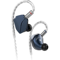 LINSOUL Hidizs MP145 In-Ear Monitor, 14,5 mm planarinio magnetinio tvarkytuvo HiFi ausinės IEM, laidinės žaidimų ausinės su nuimamu 2 kontaktų OFC kabeliu, skirtos muzikantams audiofilams (mėlynos, 4,4 mm)