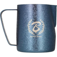 Barista Space Poliruoto sidabro pieno ąsotis optimal für Latte Art mit präziser Ausgusstülle, leicht und handlich, empfohlen von Weltmeistern - silverBlue - 600ml