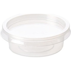 Runde Soßenbehälter aus Kunststoff, mit Deckel, wiederverwendbar, transparent, perfekt für die Zubereitung von Lebensmitteln, Deli, kleine Dips, Salate und Müsli, 100 Stück