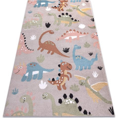 rugsx Teppich Fun Dino Vaikiškas kilimas kūdikių kambariui, žaidimų kilimai, vaikų kambariui, modernus, Dinozauras, smėlio spalvos, 80 x 150 cm