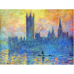 Wee Blue Coo Monet Londonas Parlamentas Žiema Senasis meistras Tapyba Menas Spausdinti Plakatas Sienų dekoras Kunstdruck Plakatas Wand-Dekor-12X16 Zoll