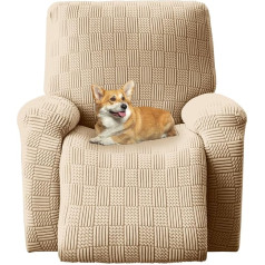 jianyana Polar Fleece Armchair Cover, neslystantis tempimo dangtelis kėdėms, 4 dalys, pilnas kėdės apsauginis dangtelis, 1 dalis, elastingas dangtelis foteliui su gultais