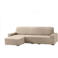 Eysa Aquiles elastisch Sofa überwurf Chaise Longue kurzer arm Links, frontalsicht, Farbe 00-Ecru, Polyester-Baumwolle, 43 x 37 x 14 cm