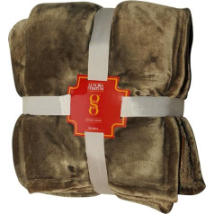 MiaSuite I Sogni italiani Žieminė antklodė 130 x 160 cm Antialerginė vilnos antklodė Velvet Effect Elegantiškas dizainas Minkšta, skalbiama skalbimo mašinoje Alyvuogių spalvos