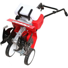 OUKANING 1.45KW 52CC kultivatorius Benzininis 2 taktų variklio motopjūklas Sodo kultivatorius Žemės purentuvas Kultivatorius Darbo plotis: 30 cm, plūgo gylis: 8-10 cm