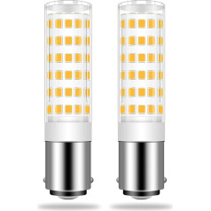 TRIJZHOU 2 B15d LED lempučių pakuotė, pakeičia 60 W lemputę, šiltai balta, 5 W, reguliuojamo ryškumo, 600 liumenų, 220 V, 230 V, 3000 K, miegamojo šviestuvas, siuvimo mašinos lempa, prietaisų lemputės, daugialypės