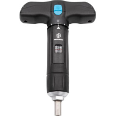 BIKE BROZ Tyson T iki 1/4 colio dinamometrinis raktas dviračiams, motociklams ir kt. 2-8 Nm | Mažas dinamometrinis atsuktuvas su bitų rinkiniu Kryžminis, dantytas, Torx ir šešiabriaunis T formos rankenoje, skirtas kelionėms