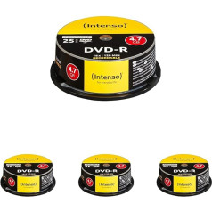Intenso DVD-R 4,7 GB 16x DVD ruošiniai Spausdinami, atsparūs įbrėžimams, 25 vnt. (4 vnt.)