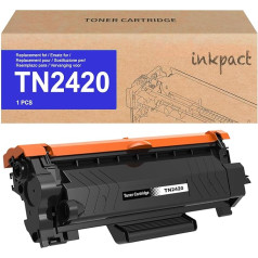 INKPACT Toneris su mikroschema suderinamas su Brother TN2420 TN-2420 TN2410, skirtas Brother MFC L2710DW L2710DN L2730DW L2750DW HL-L23210D L2350DW L2370DN L2375DW DCP-L2510D L2530DW L2530DW 2375DW 2550DN (1