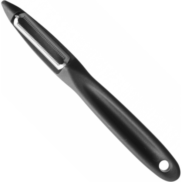 Universalus 175 mm ilgio dantytas peilis - juodas