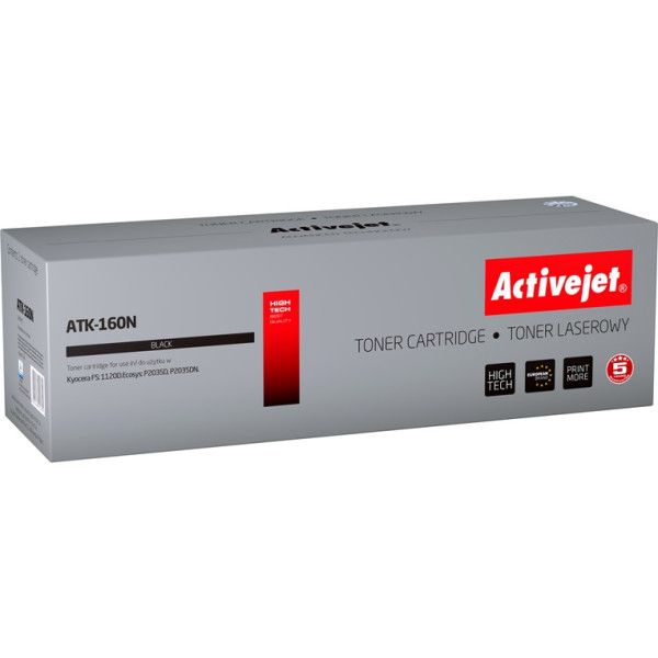 Effiki Activejet atk-160n toneris (pakaitinis kyocera tk-160; aukščiausios kokybės; 2500 puslapių; juodas)