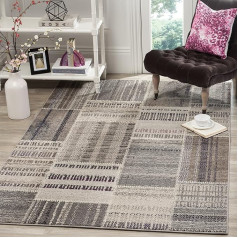 SAFAVIEH Boho kilimas svetainei, valgomajam, miegamajam - Monako kolekcija, trumpas pluoštas, pilka ir įvairiaspalvė, 122 X 170 cm