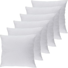 HOMELY IDEAS 180 Thread Count 180 Thread Count pagalvių užvalkalai 16x16 colių kvadratiniai pagalvių užvalkalai gyvenamajam kambariui sofa miegamasis sofa 6 Pack White