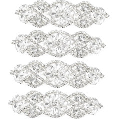 EXCEART 4 dalių diržas Rhinestone Patch Appliques Drabužiai Bridesmaid Sash Auksiniai batai Applique Geležis ant nuotakos Rhinestone Belt Pearl Flower Applique