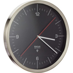 blomus -CRONO- Funkuhr M mit mattiertem Edelstahlrand, edles Schwarz, Wanduhr, automatische Zeiteinstellung, hohe Genauigkeit, exklusives Wohnaccessoire (H / B / T: 30,5 x 30,5 x 4 cm, Schwarz, 65437)