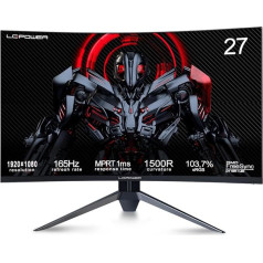 LC-POWER lenktas žaidimų monitorius - 27 colių ekranas, FHD (1920 x 1080), 165 Hz, 1 ms, 1500R ekranas, su HDR, suderinamas su 