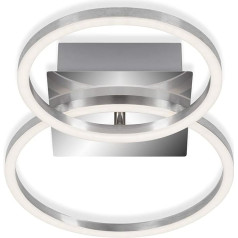 BRILONER Leuchten 3110-018 LED lubų šviestuvas su atminties funkcija 1 LED modulis, kurį galima pasukti 16 W 1350 liumenų 3000 kelvinų chromo spalvos aliuminis 418 x 260 x 75 mm (ilgis x plotis x aukštis)