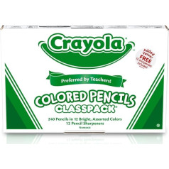 CRAYOLA 68-8024 Spalvoti pieštukai - Spalvoti pieštukai (240 vnt.), kieti, vaikams, berniukams ir mergaitėms, įvairiaspalviai, 3,3 mm