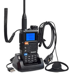 Quansheng UV5R Plus VHF UHF 5W Walkie Talkie įkroviklis įkraunamos baterijos Dviejų krypčių radijo stotis su ausinėmis, skirta žygiams, stovyklavimui, kelionėms