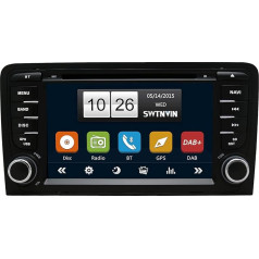 SWTNVIN Integruotas DAB+ Autolink automobilinis radijas Stereo navigatorius tinka Audi A3 S3 RS3 Sportback Bluetooth 5.0 DVD grotuvas Audio 7 colių jutiklinis ekranas GPS Head Unit 2 DIN su USB vaizdo SWC SD kamera