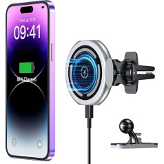 OHLPRO automobilinis mobiliojo telefono laikiklis su įkrovimo funkcija, belaidis magnetinis automobilinis mobiliojo telefono laikiklis, 