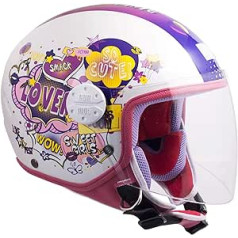 CGM 206G komiksų šalmas vaikams Demi Jet Fuchsia YL