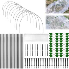 Augalų tunelio arkos, šiltnamio efektą sukeliančios padangos Stiklo pluoštas su PE plėvele 10 x 2,5 m tunelio arka pakeltai lovai su 30 x stiklo pluošto arkomis, jungtis, politunelio arkos, sodo tunelio padangos su vabzdžiais