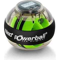 „Powerball Kernpower Autostart Max“ giroskopinis rankų treniruoklis su atsitraukimo mechanizmu ir tachometru skaidriai pilka spalva