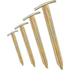 8 x palapinės kaiščiai, ilgis: 30 cm, plotis: 2,5 cm, T formos profilis, kaiščiai, įžeminimo inkarai, pagaminti iš cinkuoto plieno, skirti tvirtinimui ir tvirtinimui (8)