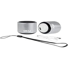 DCU TECNOLOGIC Mini nešiojamasis Bluetooth garsiakalbis 3W mažas didelio garso nuotolinio valdymo pultas nuotraukoms (sidabras)