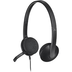 „Logitech“ USB ausinės H340 stereo USB ausinės, skirtos „Windows“ ir „Mac“ (sertifikuota, atnaujinta)