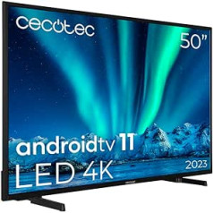 Cecotec TV LED 50 colių išmanusis televizorius zur Serie Alu00050. 4K UHD, Android 11, MEMC, Integruotas Chromecast, Dolby Vision ir Dolby Atmos, HDR10, 2023 m. modelis