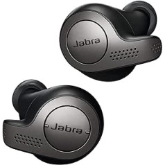 Jabra Elite 65t True Wireless Bluetooth ausinės (muzika ir telefono skambučiai, iki 15 valandų baterijos veikimo laikas su įkrovimo dėklu, valdymas balsu, skirtas Alexa, Siri, Google Assistant) titan black