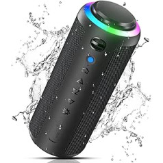 VOSFEEL Bluetooth garsiakalbis, IPX7 30H Bluetooth Music Box Wireless, Dual Bass stereo garsiakalbis, Micro TF kortelė mobiliajam telefonui ir kompiuteriui