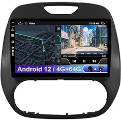 64G Android 12 automobilio radijas, skirtas Renault Kaptur Captur 2016-2019 Bluetooth 2 DIN GPS navigacija 9 colių ekranas Carplay Android Car WiFi Bluetooth RDS SWC veidrodinio ryšio atbulinės eigos kamera