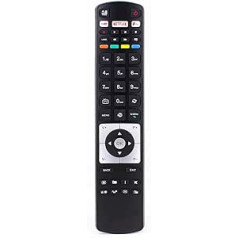 Nuotolinio valdymo pultas, skirtas Hitachi Digihome Alba Polaroid Finlux Bush Telefunken RC5118F LCD LED 3D HD išmanusis televizorius su „Netflix Freeview“ paleidimo mygtukais – su dviem 121AV AAA baterijomis