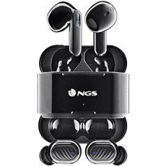 NGS Artica Duo Black – dvi poros belaidžių ausinių, suderinamos su „True Wireless Stereo“ ir „Bluetooth 5.1“, jutiklinis valdymas, 30 val. baterija, juoda