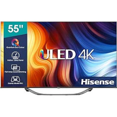 Hisense 55U71HQ 139 cm (55 colių) televizorius, 4K ULED HDR išmanusis televizorius, Quantum Dot, 120 Hz, HDMI 2.1, žaidimo režimas, HDR10+, Dolby Vision IQ & Atmos, Alexa Built-In, Google Assistant, Antracitas [2022]