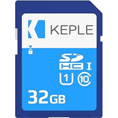 Keple 32GB SD Speicherkarte High Speed Class 10 SD Speicher Card Kompatibel su Nikon DL24-85, DL18-50, DL24-500, D3300, D850 SLR skaitmeninis fotoaparatas | 32 GB Speicher Karte UHS-1 U1 SDHC kortelė