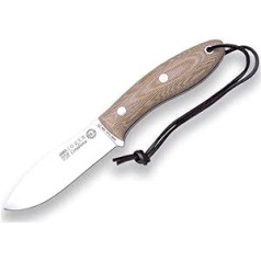 Joker Canadiense CM114 išgyvenimo peilis su ruda drobė Micarta rankena, 10,5 cm SANDVIK 14C28N ašmenys, rudas odinis įrankis žvejybai, medžioklei, stovyklavimui ir žygiams