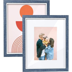 Shampsen 8x10 Navy Blue Picture Frames 5x7 Pack of 2 sienos ir stalo namų apdaila Dovana gimtadienio jubiliejaus Motinos diena 8x10 colių