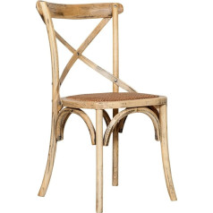 Biscottini Valgomojo kėdės Mediniai kaimo namų stiliaus baldai 84 x 42 x 46 cm - Medinės virtuvės kėdės - Ratano kėdės Valgomojo baldai Vintage - Bistro rotango kėdė - Retro virtuvės baldai -