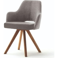 Trendstore Mixie Shell kėdė Valgomojo kėdė Wild Oak Tekstilės audinys Capulet Light Grey