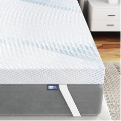Bedstory Gelinis viršutinis čiužinys 180 x 200 cm 7,6 cm aukščio čiužinio viršutinis sluoksnis, pagamintas iš gelio atminties putų, H2 ir H3 gelio putų bambuko viršutinis sluoksnis su kvėpuojančiu užvalkalu, skirtas karavanui, sofai, lovai,