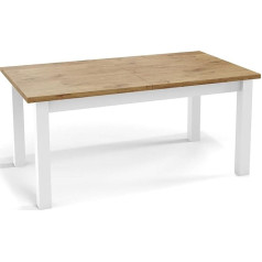 Wfl Group Modernus stačiakampis išskleidžiamas valgomojo stalas - taupantis vietą - baltos medinės kojos - nuo 160 iki 240 cm - pagamintas ES - 160 x 90 cm - 