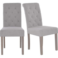 Macoshopde By Maco Möbel MACOShopde by Maco Furniture Valgomojo kėdžių rinkinys iš 2 audinys + derliaus medinės kojelės