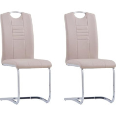 Vidaxl 2 x Konsolinė kėdė Valgomojo kėdė Minkšta kėdė Aukšta atlošta virtuvės kėdė Valgomojo kėdės Cappuccino Brown Faux Leather