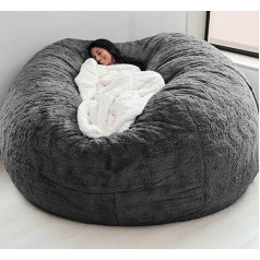 Lhnt 6 pėdų Bean Bag kėdės dangtis Bean Bag dangtis, milžiniškas kailio Bean Bag sofos dangtis Plaunamas Bean Bag Lazy sofos dangtis (be užpildymo), skirtas gyvenamojo kambario apdailai