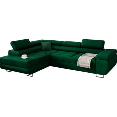 Kreative Furniture & Design Kampinė sofa, Majamio kampinė sofa su miego funkcija ir lovos dėže, svetainės kampinė sofa su lovos dėže, 